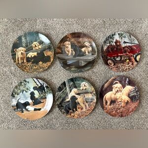Bradford Exchange Set Of 6 “Dog Days” Collector Plates 8 1/4” Feat. Labradors